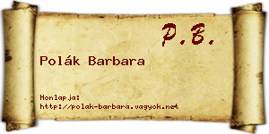 Polák Barbara névjegykártya